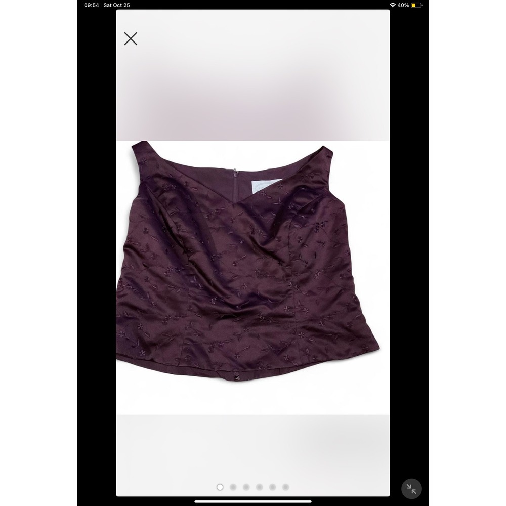 Alfred Angelo Purple Embroidered Sleeveless V Neck Top & Skirt‎ Set